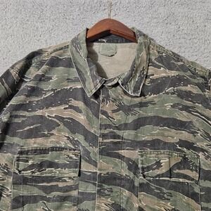 US Army Tiger Stripes Camo Coat BDU Jacket Large Regular 8415-01-390-8550